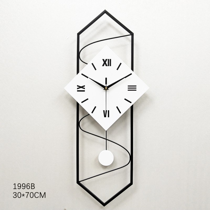 Buy White Square Pendulum Wall Clock (1996B) Frakin
