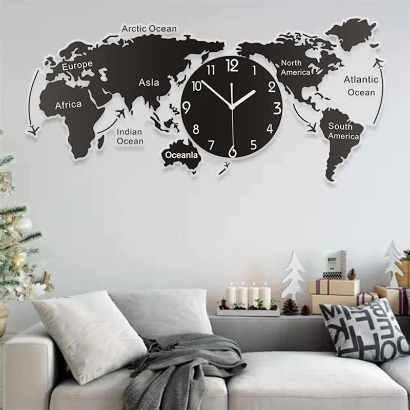 Creative World Map Acrylic Wall Clock
