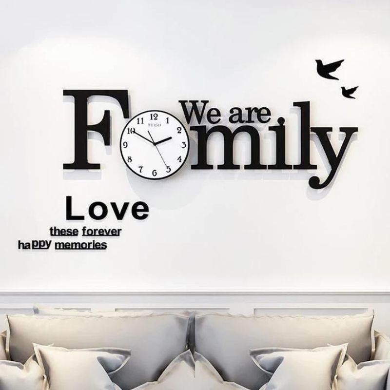 We are Family Acrylic Wall Clock M-151