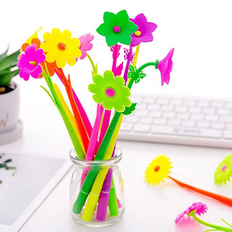Creative Cute Flower Plastic Stationery Gel Pen