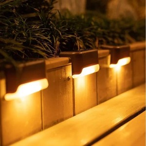 Pack of 4 Waterproof Solar LED Wall Light Outdoor