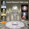 Diamond Table Lamp Acrylic Rechargeable LED Decor Desk Lamps USB Bedroom Bedside Bar Crystal Lighting Fixture Indoor Gift Light